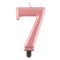 Brojevi Metallic Rose Gold svijeća u obliku broja 7, svijeća za tortu