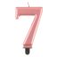 Brojevi Metallic Rose Gold svijeća u obliku broja 7, svijeća za tortu