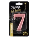 Brojevi Metallic Rose Gold svijeća u obliku broja 7, svijeća za tortu