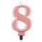 Brojevi Metallic Rose Gold svijeća u obliku broja 8, svjećica za tortu