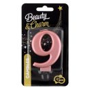 Brojevi Metallic Svijeća za tortu sa brojem 9 u ružičastoj zlatnoj boji