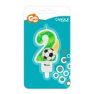 Nogometni motiv Ball svijeća broj 2, svjećica za tortu