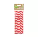 Piros Red Stripes rugalmas papír szívószál 12 db-os