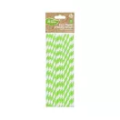 Zöld Green Stripes rugalmas papír szívószál 12 db-os