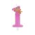 Első születésnap csillámos tortagyertya pink