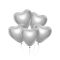 Ljubav Platinum Silver Balon u obliku srca, set od 6 komada 12 inča (30 cm)