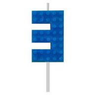   Kocke Blue Blocks Svijeća u obliku kocke luka 3, brojevna svijeća