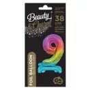 Színes Rainbow mini 9-es szám fólia lufi talppal 38 cm