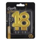 Šareno Gold Zlatna tortna svijeća 18, brojčana svijeća