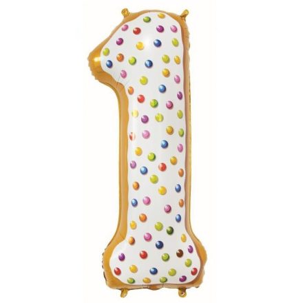 Cookie Süti mintás 1-es szám fólia lufi 78cm