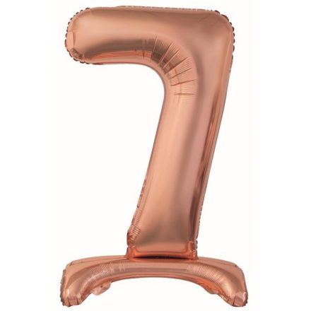 Rose Gold 7-es szám fólia lufi talppal 74cm