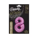 Rózsaszín Satin Pink 8-as szám fólia lufi 76 cm