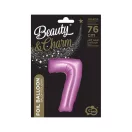 Rózsaszín Satin Pink 7-es szám fólia lufi 76 cm