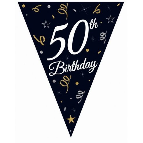 Happy Birthday 50 zászlófüzér 270cm