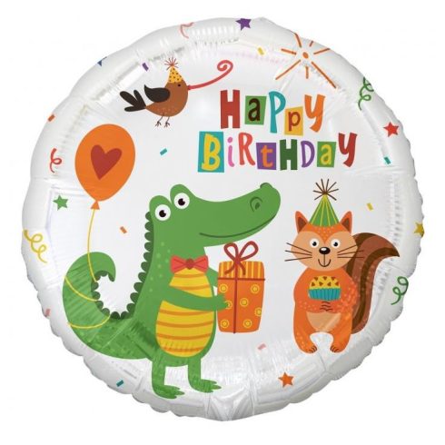 Happy Birthday krokodil fólia lufi 36cm