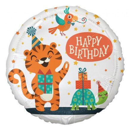 Happy Birthday tigris fólia lufi 36cm