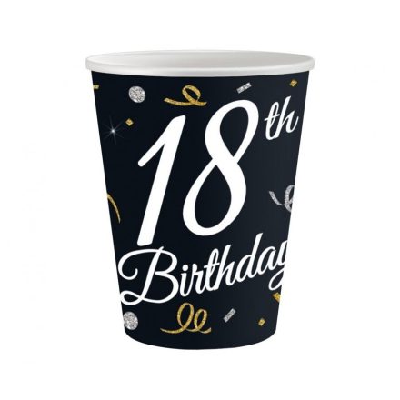 B&C Happy Birthday 18 papír pohár 6 db-os 200ml