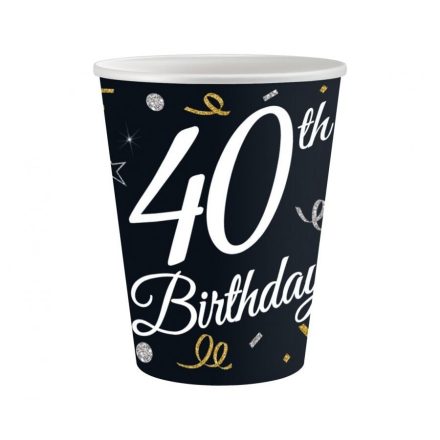 B&C Happy Birthday 40 papír pohár 6 db-os 200ml