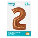 Réz 2-es Copper szám fólia lufi 76 cm