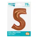 Réz 5-ös Copper szám fólia lufi 76 cm