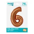 Réz 6-os Copper szám fólia lufi 76 cm