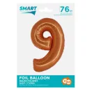 Réz 9-es Copper szám fólia lufi 76 cm