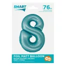 Kék 8-as Light Blue Mat szám fólia lufi 76 cm