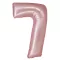 Rózsaszín 7-es Light Pink Mat szám fólia lufi 76 cm