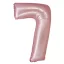 Rózsaszín 7-es Light Pink Mat szám fólia lufi 76 cm