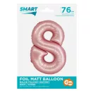 Rózsaszín 8-as Light Pink Mat szám fólia lufi 76 cm