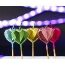 Ljubav Metallic Heart Svijeća u obliku srca za tortu, set svijeća, 5 komada