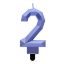 Brojevi Diamond Metallic Plava svijeća broj 2, svijeća za tortu