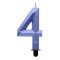 Brojevi Diamond Metallic Plava svijeća broj 4, svijeća za tortu