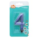 Brojevi Diamond Metallic Plava svijeća broj 4, svijeća za tortu