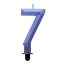 Brojevi Diamond Metallic Plava svjećica u obliku broja 7, tortna svjećica 7