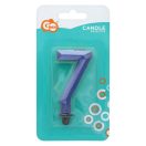 Brojevi Diamond Metallic Plava svjećica u obliku broja 7, tortna svjećica 7