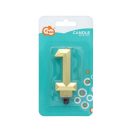 Brojevi Diamond Metallic Zlatna svijeća broj 1, svijeća za tortu