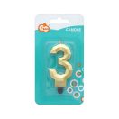 Brojevi Diamond Metallic Zlatna svijeća za tortu s brojem 3