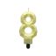 Brojevi Diamond Metallic Zlatna svijeća broj 8, svijeća za tortu