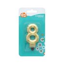 Brojevi Diamond Metallic Zlatna svijeća broj 8, svijeća za tortu