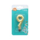 Brojevi Diamond Metallic Zlatna svjećica u obliku broja 9, svijeća za tortu