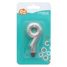 Brojevi Diamond Metallic Srebrna svijeća s brojem 9, svjećica za tortu