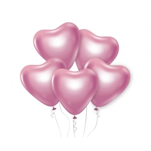 Platinum Light Pink Heart szív léggömb lufi 6 db-os 12 inch (30cm)