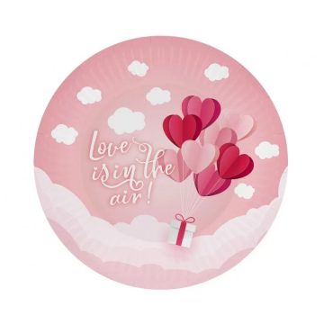 Love Is In The Air Pink papírtányér 6 db-os 18cm