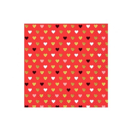 XOXO Red szalvéta 20db-os 33x33cm