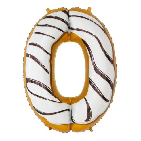 Cookie Süti mintás 0-ás szám fólia lufi 78cm