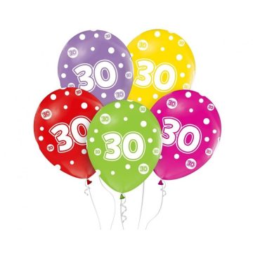 Happy Birthday 30 léggömb lufi 5 db-os