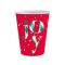 Božić Red Joy i papirnate čaše, set od 6, 250 ml