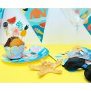 Nyár Surfing muffin dísz 6 db-os