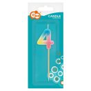 Brojevi Pastel Ombre Šarena mini svjećica s brojem 4, tortna svjećica